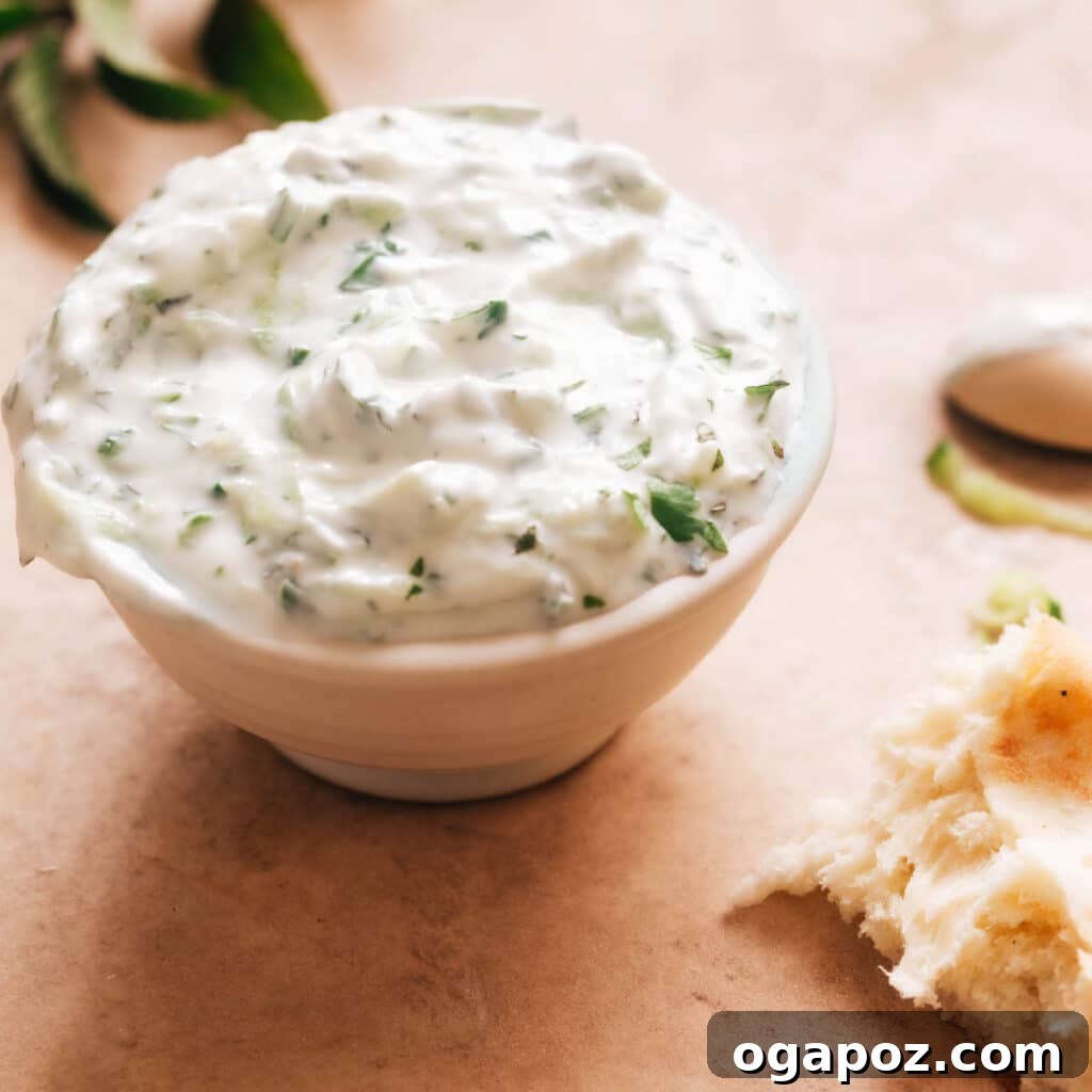 Refreshing Indian Raita: Simple Yogurt Sauce Recipe 2 Freshly prepared Indian Yogurt Sauce (Raita) in a vibrant blue bowl, garnished with mint and cilantro, ready to be served.