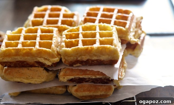 Caramelized Belgian Waffle Bliss 2 Freshly baked Liege waffle, golden brown and glistening with caramelized pearl sugar.