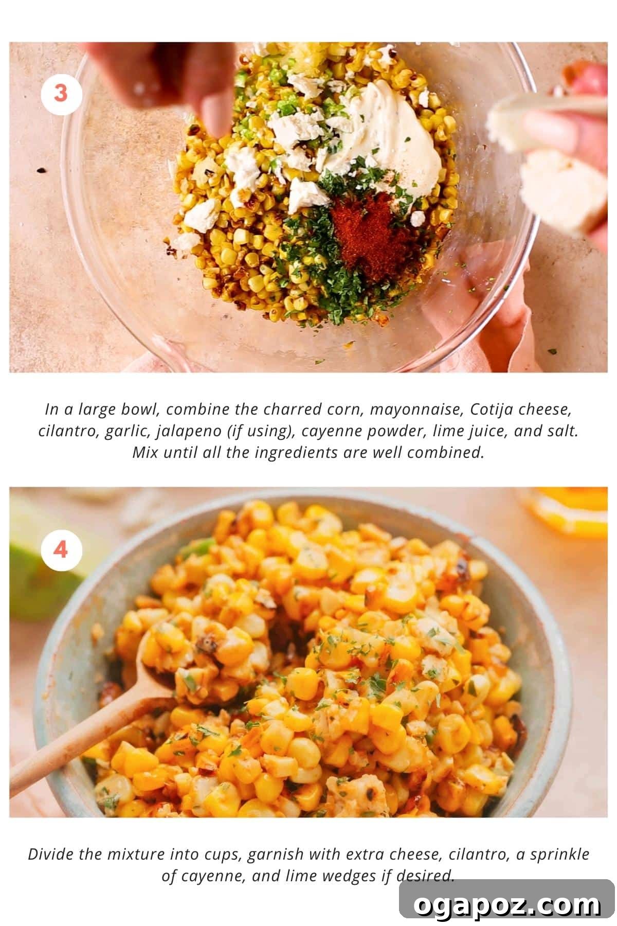 Charring corn kernels in a hot skillet for Mexican Street Corn Salad.