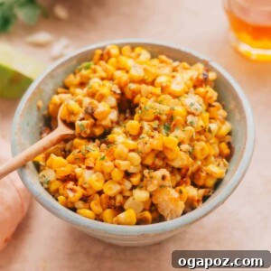 Mexican roasted corn off the cob, ready to be made into a salad.