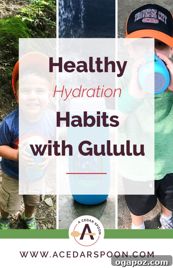 Unlock Healthy Hydration with Gululu 2 A child happily drinking from a Gululu smart water bottle outdoors.