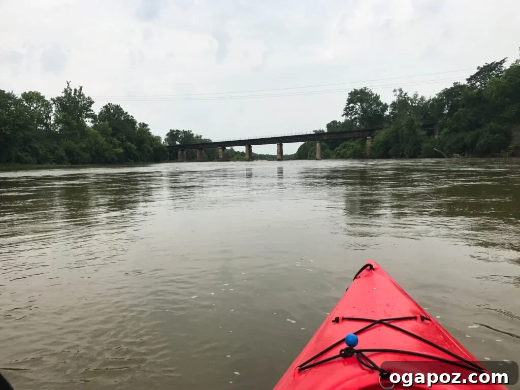 Butler County Weekend Escape 12 Two kayaks on the Great Miami River, suggesting an active outdoor adventure in Butler County.