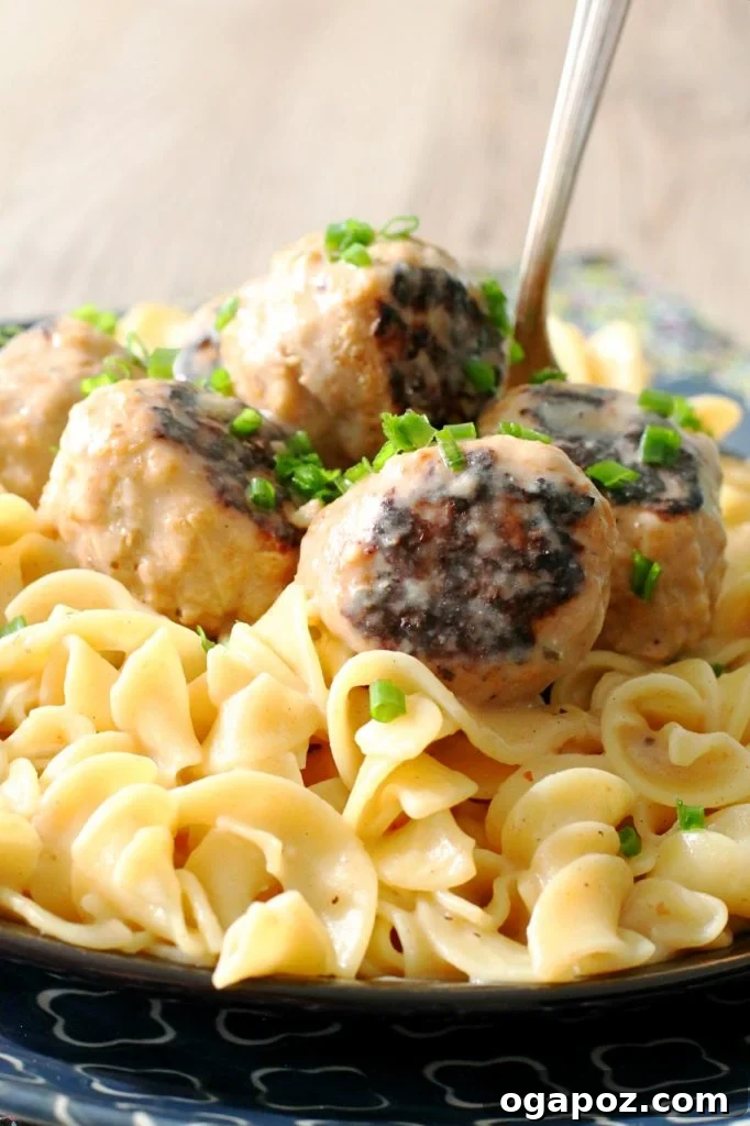 Pork Apple Meatballs with Hard Cider Gravy