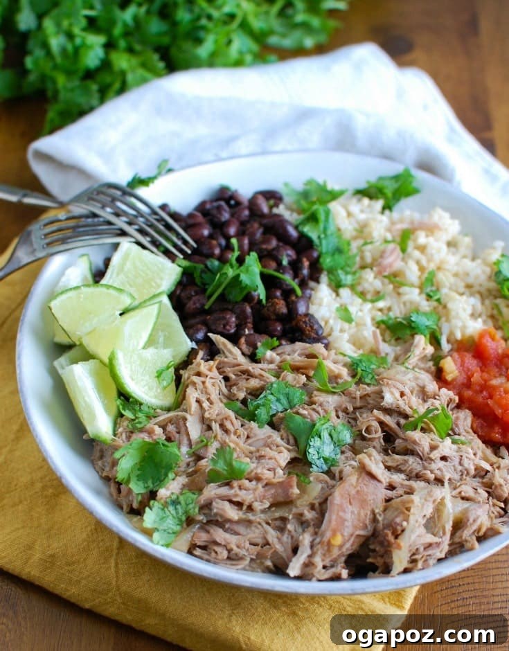 Slow Cooker Cuban Pork Rice Bowls