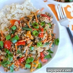 Easy Thai Pork Stir-Fry served in a bowl
