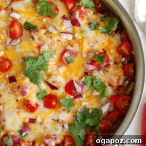 Skillet Mexican Unstuffed Pepper Bake 6 One Pot Mexican Stuffed Pepper Casserole thumbnail