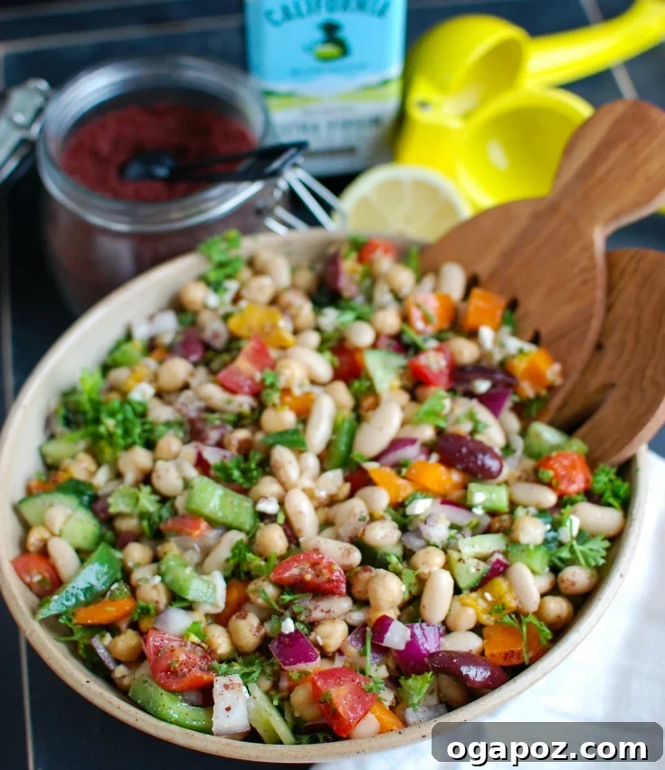 Vibrant Mediterranean Bean Salad 8 Mediterranean Bean Salad with a lemon