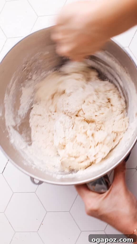 Golden Flaky Paratha Bread 8 Shaggy dough mixture