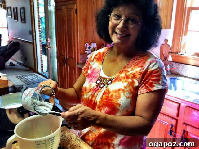 Mom making yogurt Mom making Homemade Yogurt