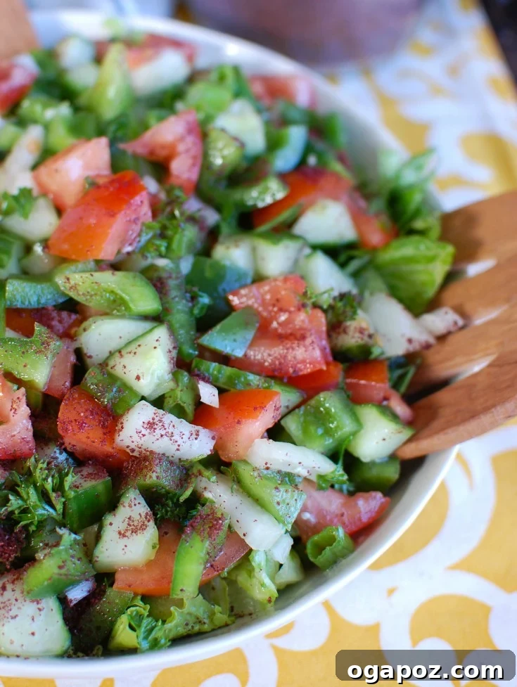 Effortless Lebanese Garden Salad 3 Easy Lebanese Salad Served in a Large White Bowl