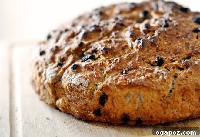 Authentic Irish Soda Bread 2 Freshly baked Irish Soda Bread loaf with a rustic cross cut on top, cooling on a wire rack.