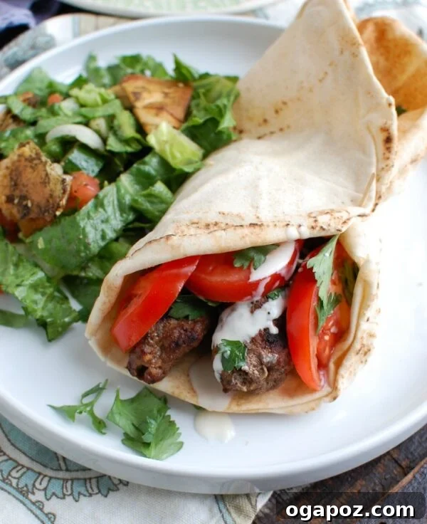 Flavorful Grilled Beef Kafta Kabobs 3 Grilled Beef Kafta Kebabs Pita Sandwich
