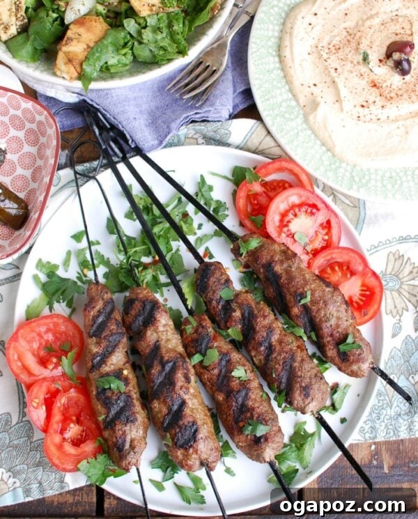 Flavorful Grilled Beef Kafta Kabobs 5 Grilled Beef Kafta Kebabs above
