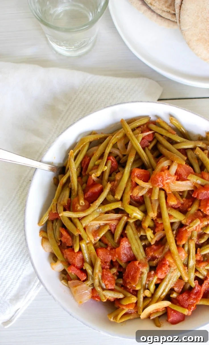 Instant Pot Lebanese Loubieh 5 Lebanese Green Beans White Bowl