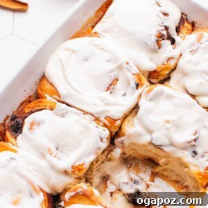 Cinnamon raisin rolls with cream cheese frosting.
