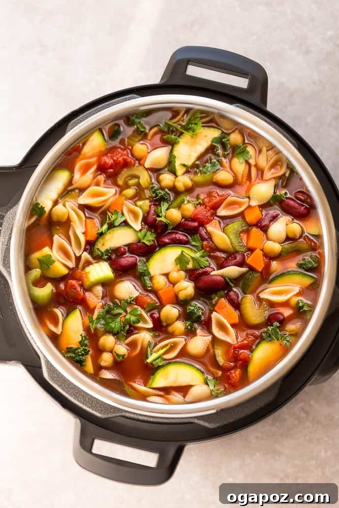 13 Instant Pot Recipes You'll Make Again and Again 8 Hearty Instant Pot Minestrone Soup, packed with vegetables, pasta, and beans.