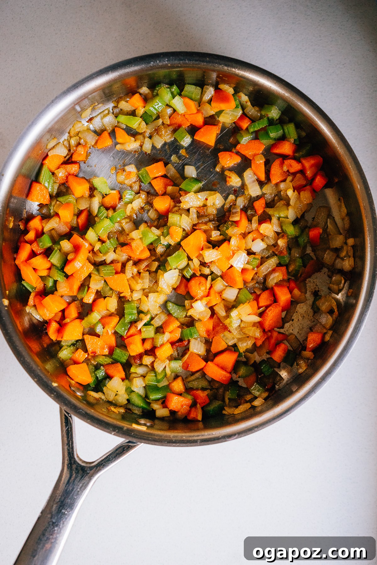 Savory Chicken and Biscuit Bake 4 Adding vegetables to the Dutch oven for Chicken Stew.
