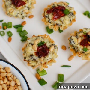 Spinach Artichoke Sun-dried Tomato Phyllo Bites
