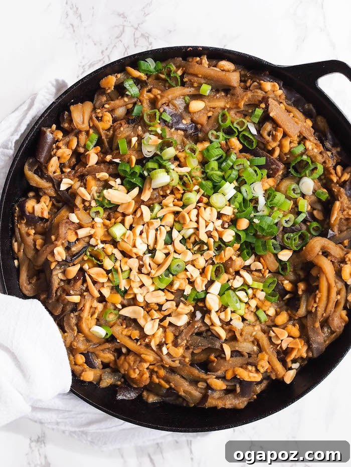 11 Ultimate Eggplant Recipes 4 Hearty vegan Dan Dan Eggplant Noodles, a plant-based twist on a classic, featuring tender eggplant and rich, savory sauce.
