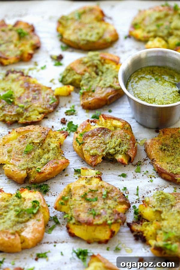 31 Delicious Side Dishes for Your Meatloaf Dinner 21 Smashed potatoes with vibrant pesto.