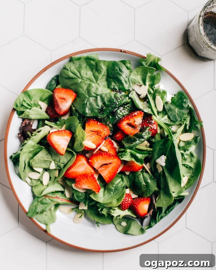 Effortless Healthy Sides for Meatloaf 35 Delicious Choices 17 A fresh and vibrant Strawberry Spinach Salad, studded with almonds and goat cheese, bursting with sweet and tangy flavors.