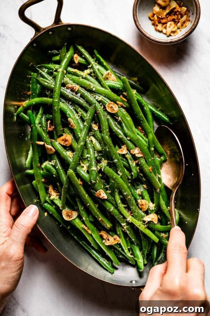 Effortless Healthy Sides for Meatloaf 35 Delicious Choices 21 Fresh, healthy green beans, perfectly cooked and vibrant, ready to be served as a wholesome side dish.