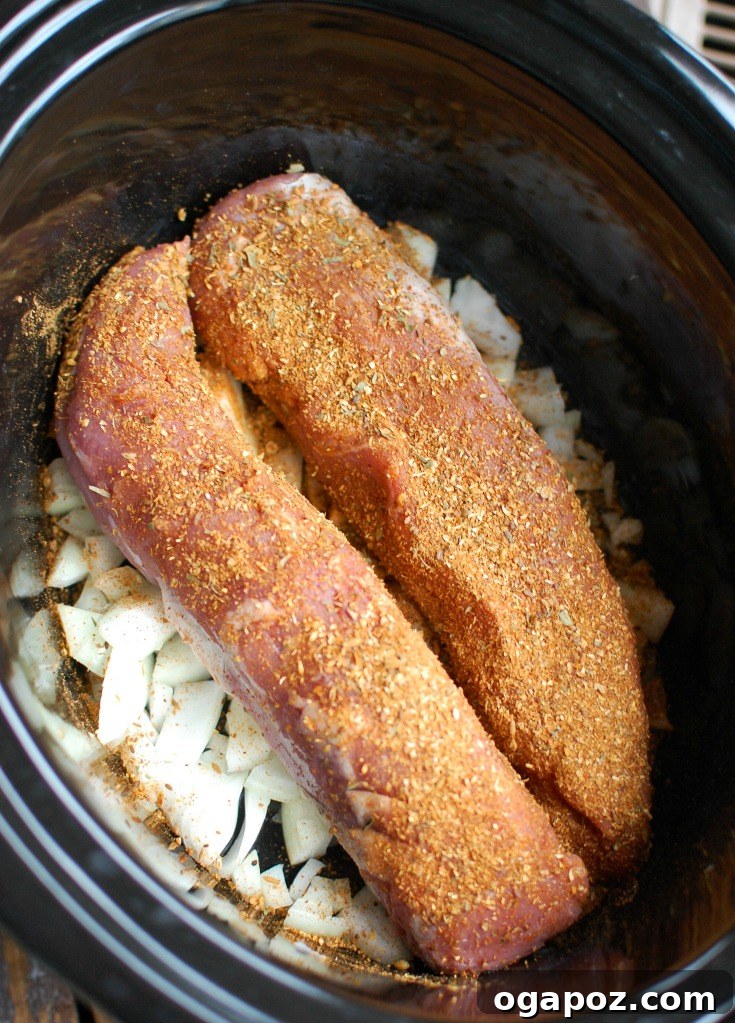 Effortless Slow Cooker Pork Tenderloin 5 Multiple pork tenderloins in the slow cooker