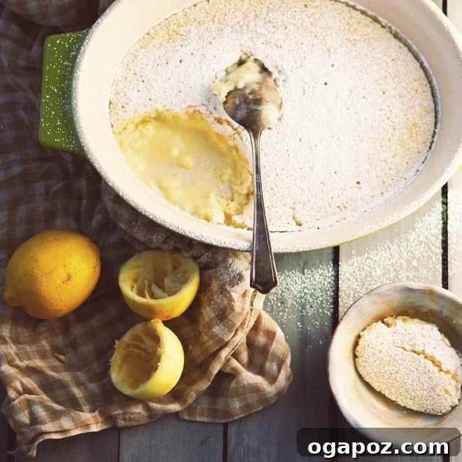 Zesty Lemon Pudding Cake 2 A heartwarming image illustrating a cherished grandmother, embodying the spirit of family and baking, for a story about her famous lemon pudding cake.