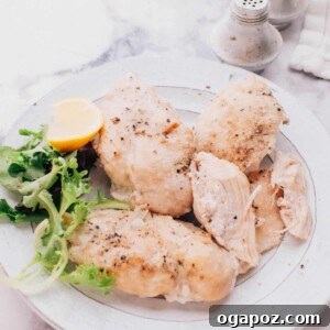 Cooked chicken from Instant Pot frozen chicken recipe.