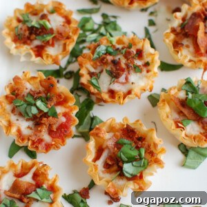 Delicious Bacon Pizza Bites in phyllo cups