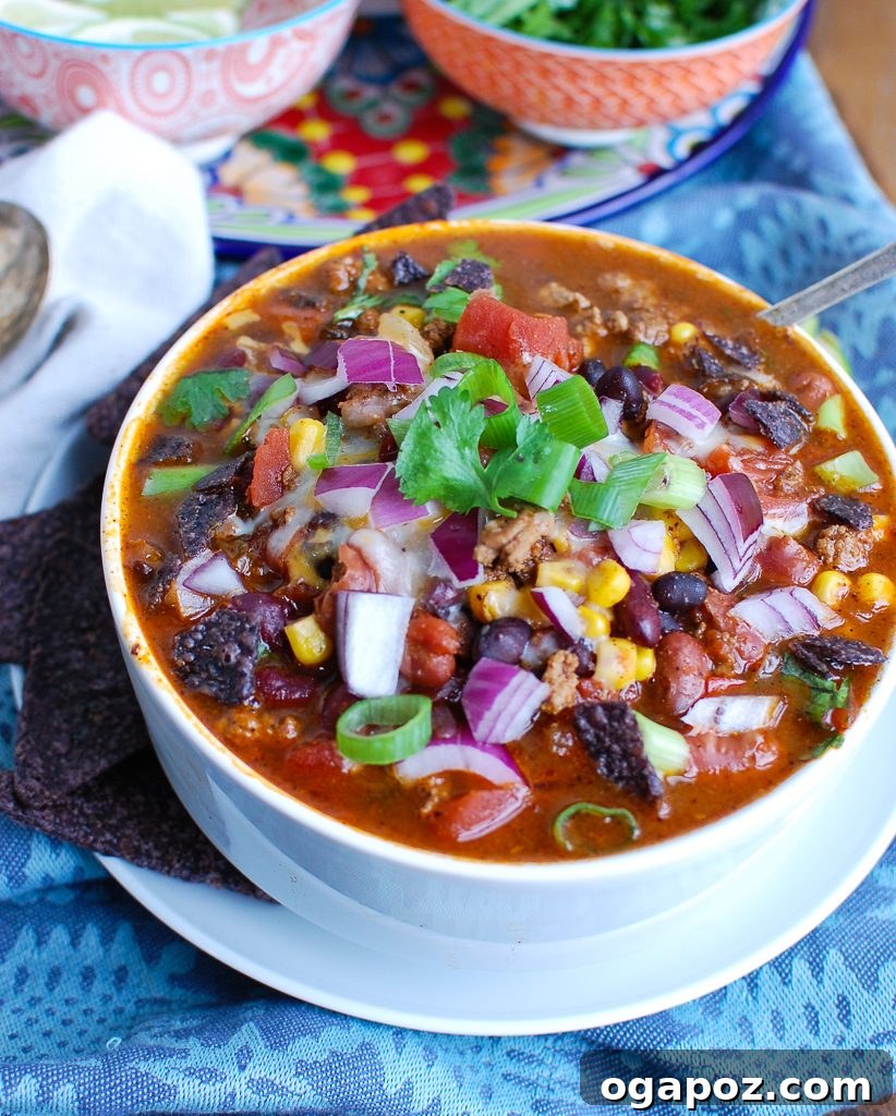 Hearty Instant Pot Turkey Chili 6 Instant Pot Turkey Chili with Spoon in bowl