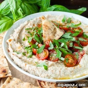 Fresh Tomato Basil Vegan White Bean Dip
