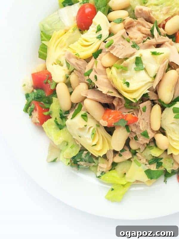 Italian Chopped Salad with Tuna, Artichokes, and Cannellini Beans
