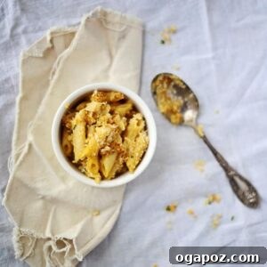 Creamy Butternut Squash Macaroni and Cheese 4 A perfectly baked Butternut Squash Macaroni and Cheese, golden brown with a crispy topping, in a square serving dish.