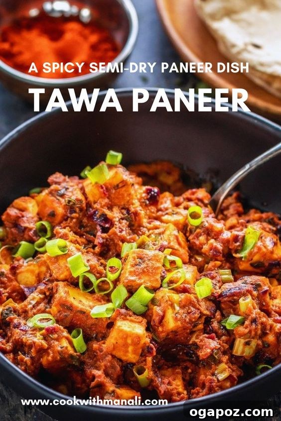 Paneer Perfection: 52+ Recipes for Every Palate 23 Delicious Tawa Paneer, a semi-dry Indian dish cooked on a griddle, showcasing flavorful paneer and vegetables.