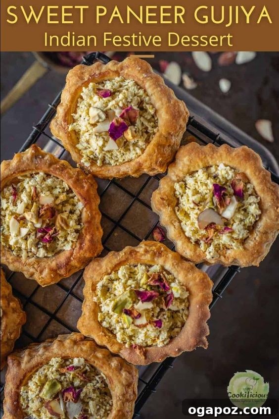 Paneer Perfection: 52+ Recipes for Every Palate 40 Festive Sweet Paneer Shells, an innovative dessert using paneer, garnished with edible petals.