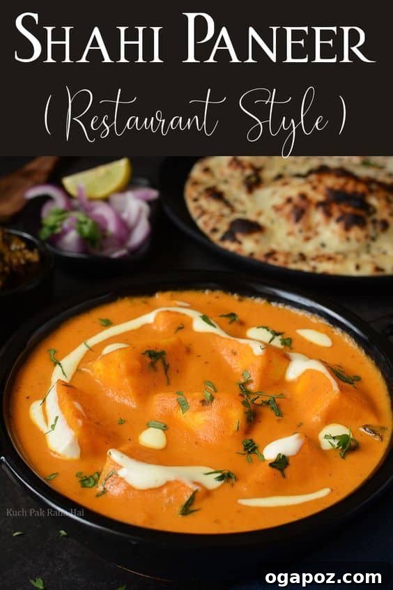 Paneer Perfection: 52+ Recipes for Every Palate 44 Regal Shahi Paneer, a rich and creamy Indian curry featuring paneer in a luxurious gravy.