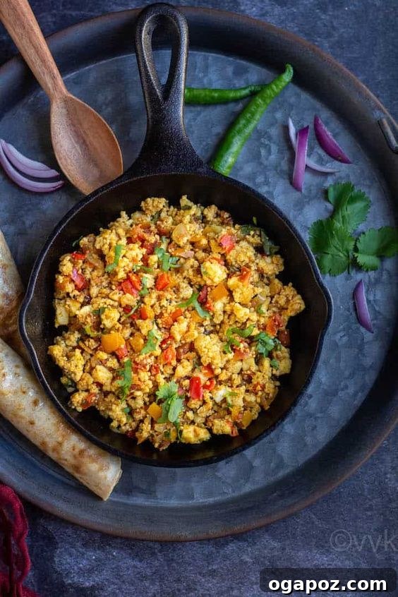 Paneer Perfection: 52+ Recipes for Every Palate 46 Hearty Scrambled Paneer with mixed vegetables, a delicious and nutritious breakfast or brunch option.