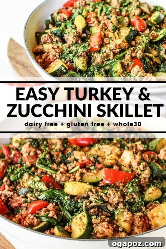 37 Delicious Ways to Enjoy Healthy Ground Turkey 11 Turkey and Zucchini Skillet with fresh herbs.