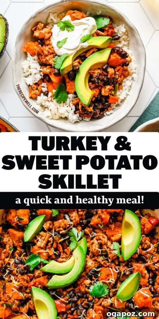 37 Delicious Ways to Enjoy Healthy Ground Turkey 15 Ground Turkey and Sweet Potato Skillet, a hearty one-pan meal.