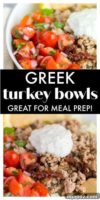 37 Delicious Ways to Enjoy Healthy Ground Turkey 19 Greek Turkey Rice Bowls with fresh vegetables and feta.