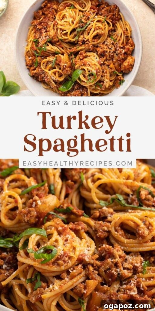 37 Delicious Ways to Enjoy Healthy Ground Turkey 32 Turkey Spaghetti with fresh basil and Parmesan cheese.