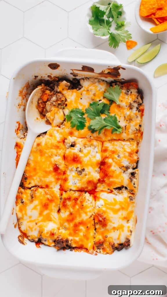 Hearty Winter Casseroles for Ultimate Comfort 16 Layers of crunchy chips, savory taco meat, and gooey cheese in Walking Taco Casserole