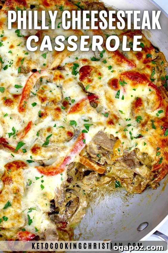 Hearty Winter Casseroles for Ultimate Comfort 28 Delicious Philly Steak Casserole with tender beef, peppers, onions, and melted cheese