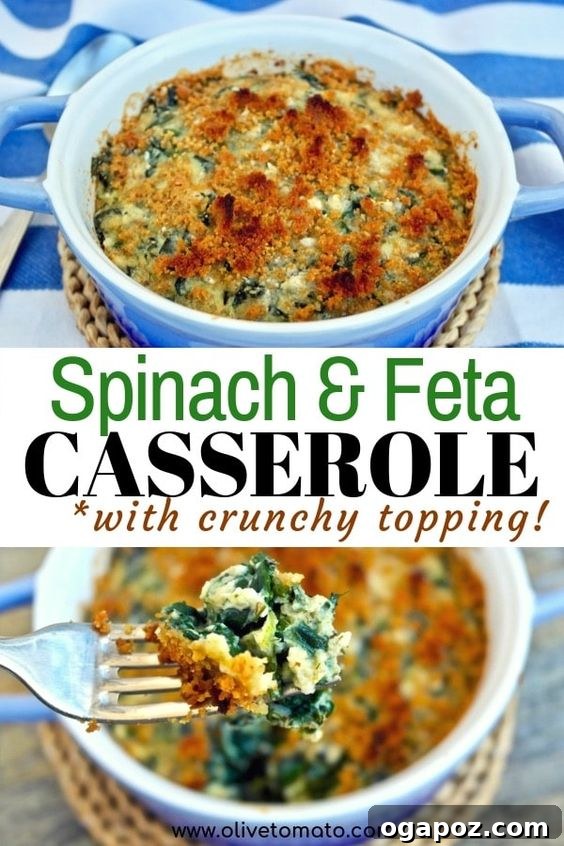 Hearty Winter Casseroles for Ultimate Comfort 35 Fabulous Spinach and Feta Casserole with a crunchy topping