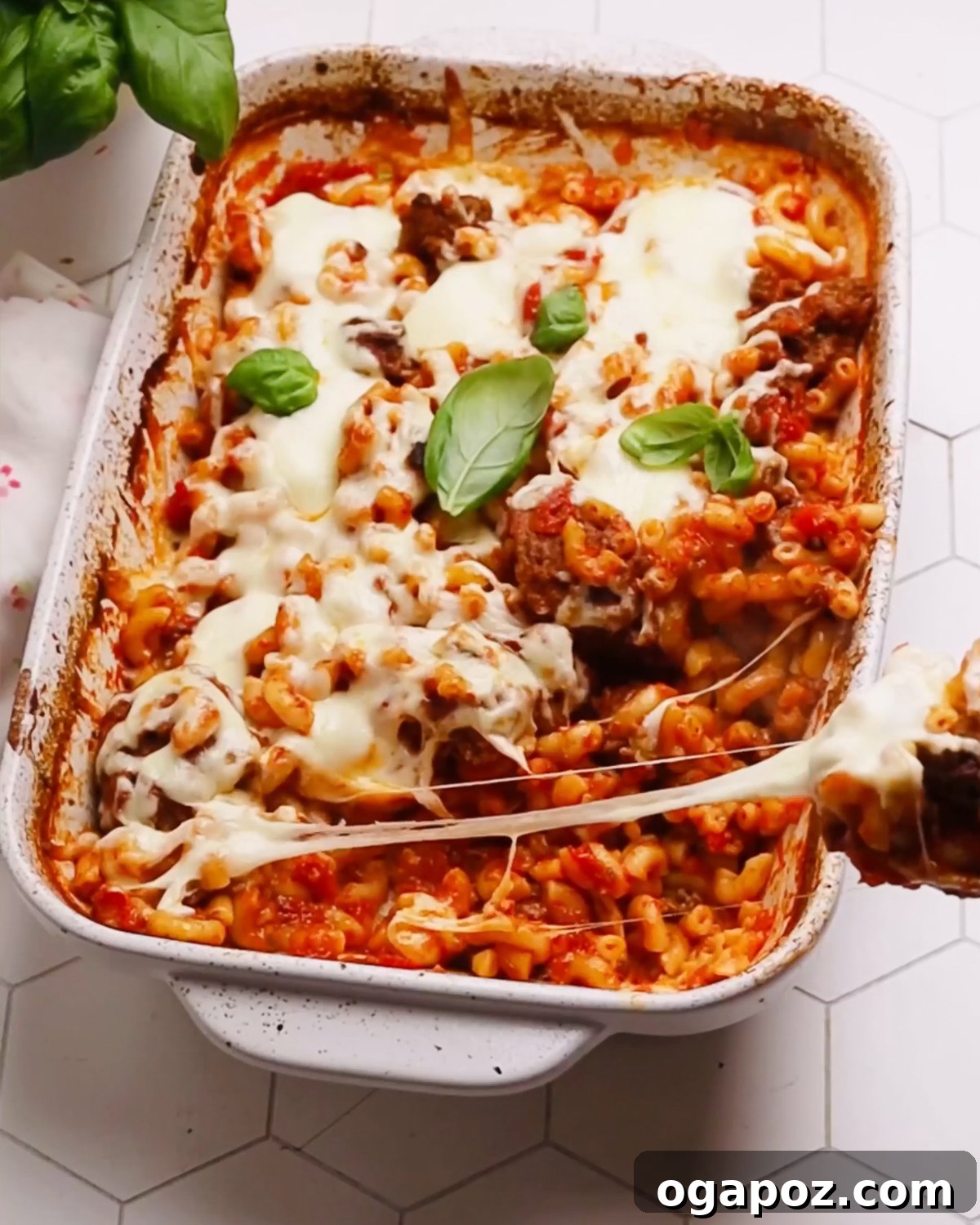 Hearty Winter Casseroles for Ultimate Comfort 7 Hearty Hamburger casserole with seasoned ground beef and melted mozzarella cheese