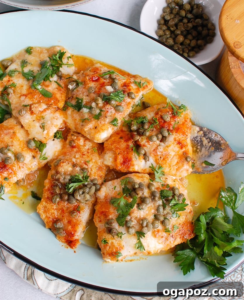 Zesty Lemon Cod Bake 3 Above shot of ingredients laid out for Baked Cod with Lemon recipe.