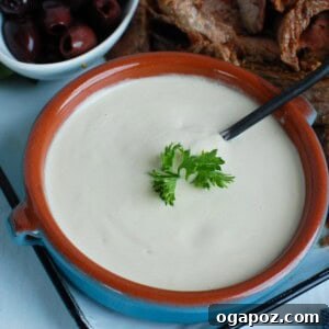 Homemade Tahini Sauce in a bowl