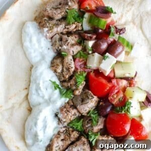 Mediterranean Grilled Pork Skewers with Cooling Tzatziki 6 Pork Souvlaki with Tzatziki Recipe Image