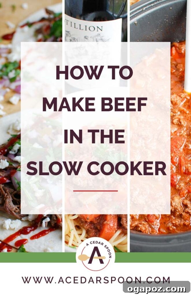 How to Make Beef in the Slow Cooker Collage